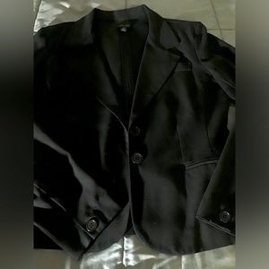 All black suit jacket, size medium